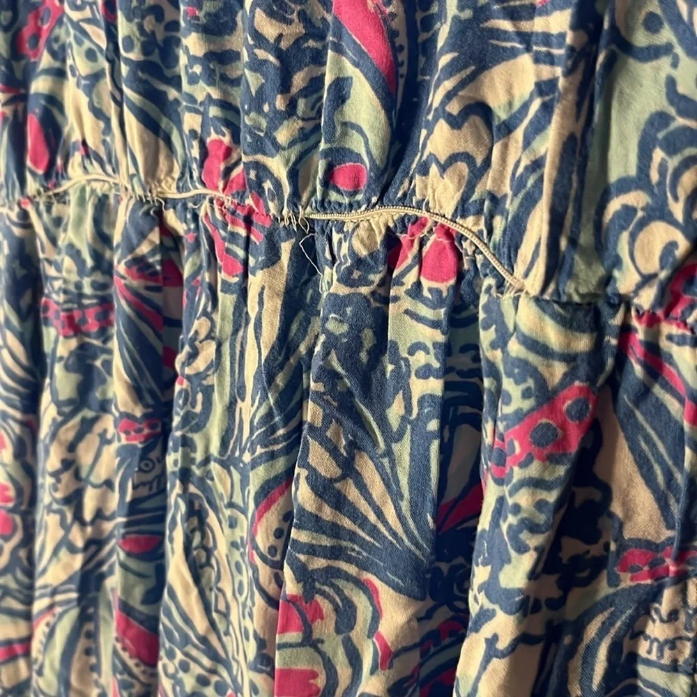 Lilly Pulitzer Girl’s Blue and Pink Patterned Maxi Dress. Size M (7/8)